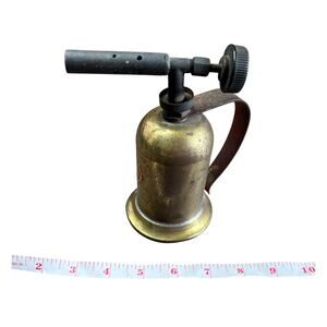 Vintage The Lenk Mfg Co Gasoline Torch Antique Brass Blow Torch Untested AS IS